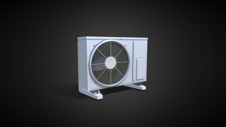 Realistic Air Conditioning Unit 3D Model