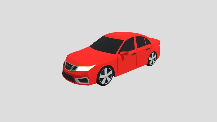Low poly Saab 9-3 SS 3D Model