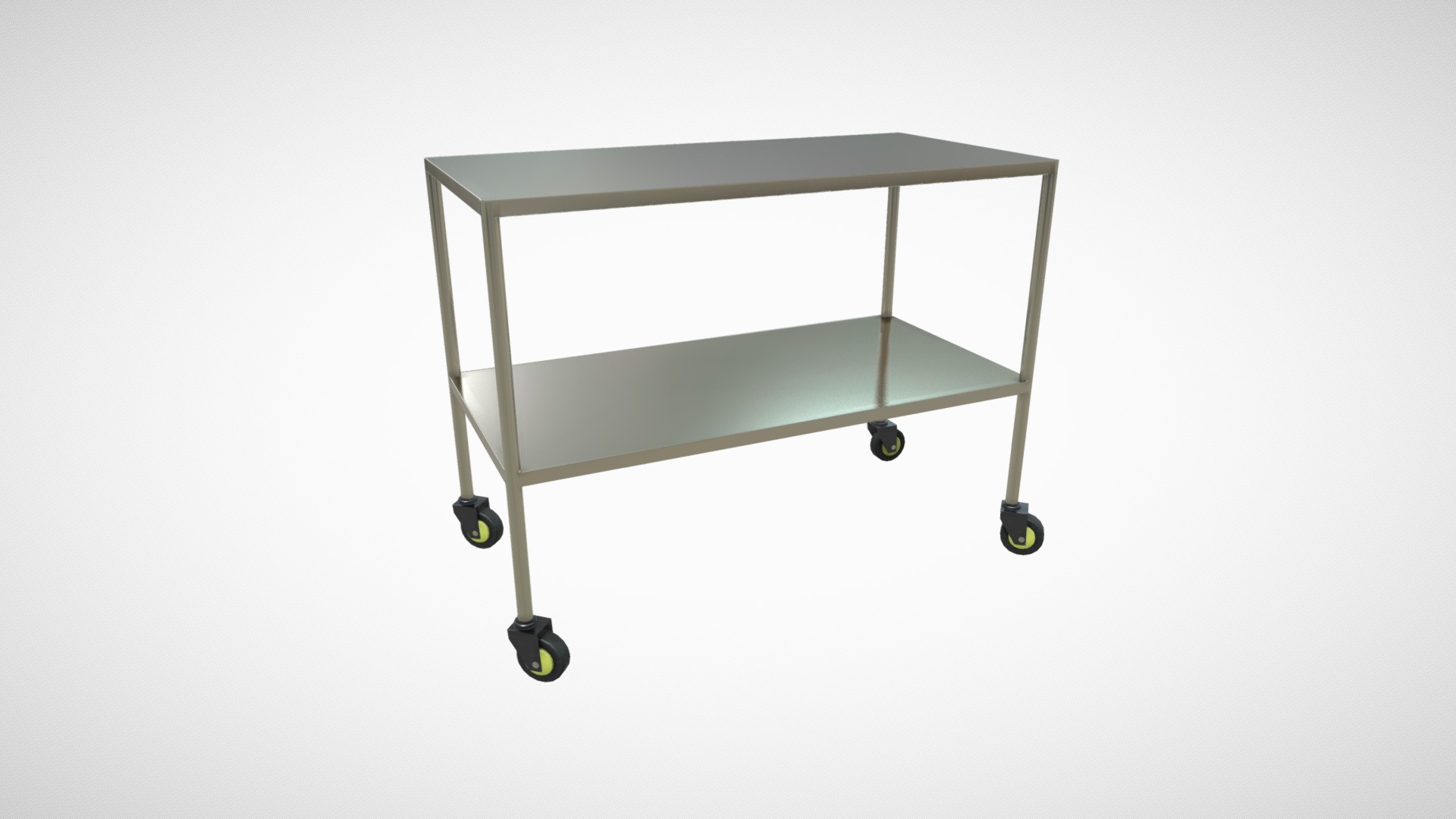 3D model Medical Trolley - This is a 3D model of the Medical Trolley. The 3D model is about a white table with a lamp shade.