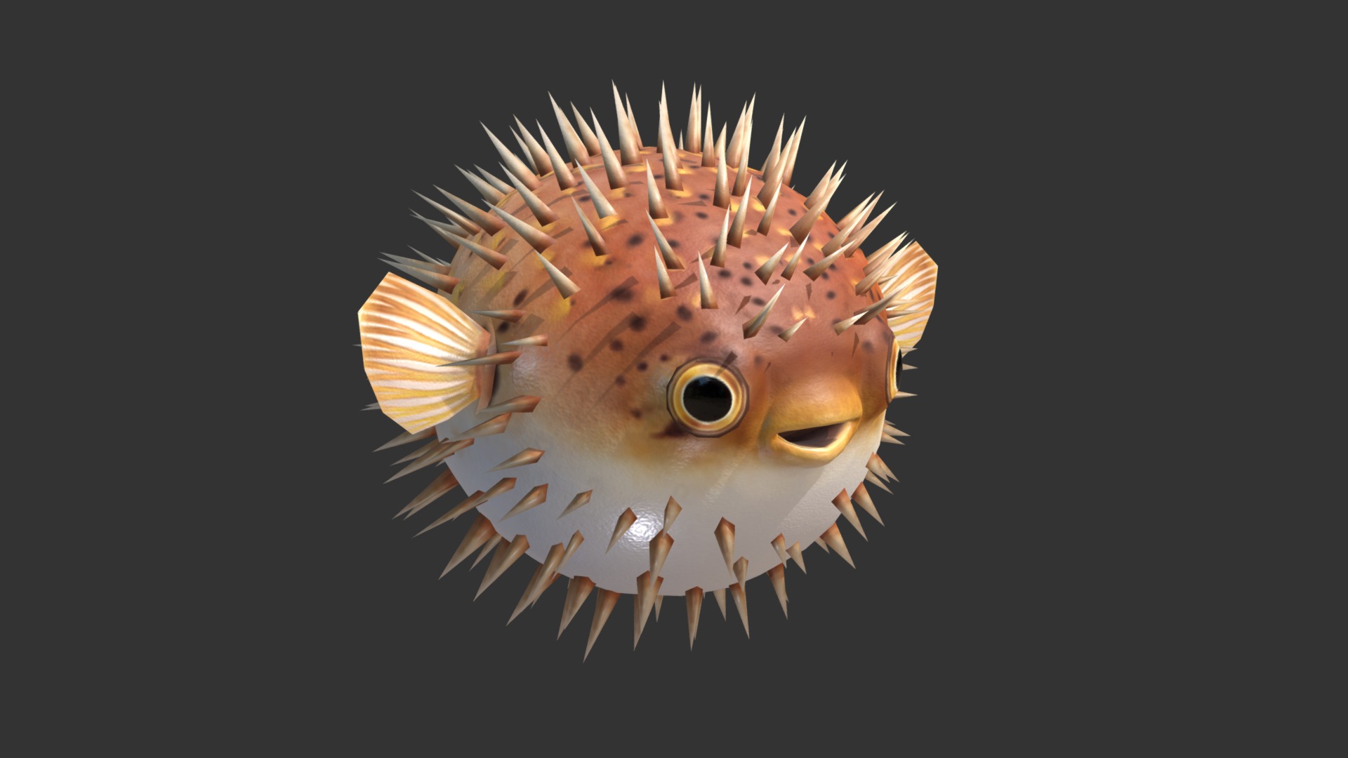 3D model Puffer Fish 01 - This is a 3D model of the Puffer Fish 01. The 3D model is about a close up of a fish.