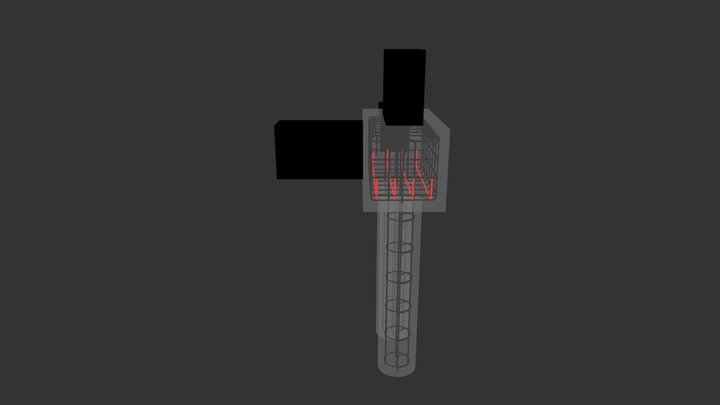 Teste de Bloco sobre Duas Estacas 3D Model