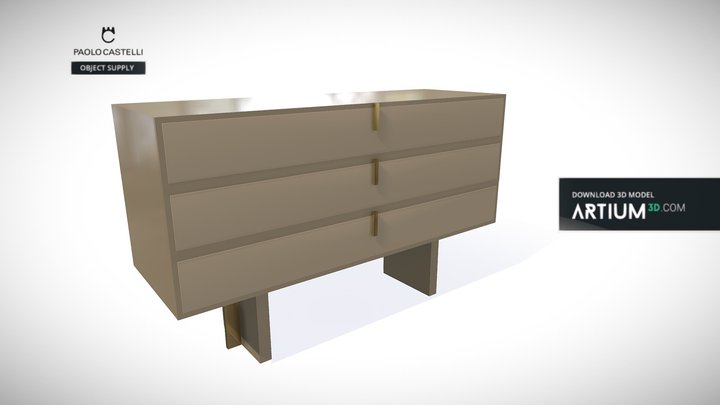 Chest of drawers3 Fine Collection-Paolo Castelli 3D Model