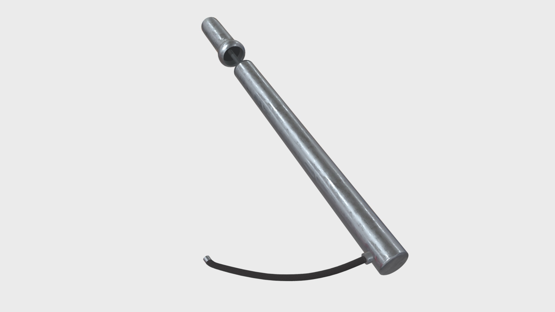 3D model Bicycle pump - This is a 3D model of the Bicycle pump. The 3D model is about a black and silver metal object.