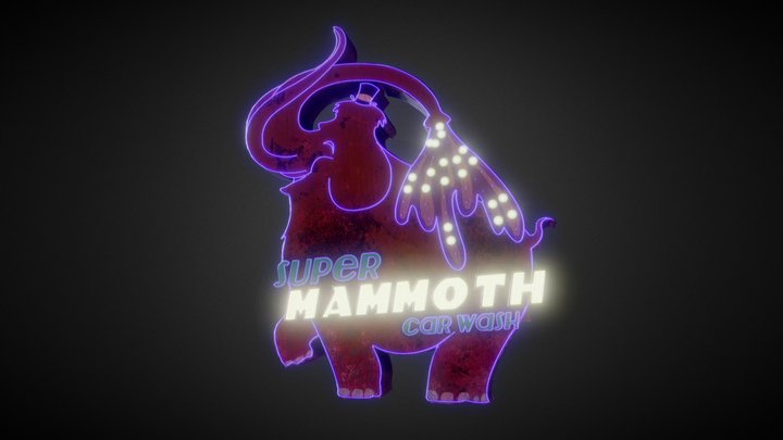 Fallout Cascadia - Super Mammoth Car Wash Neon 3D Model