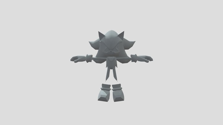 Shadow The Hedgehog Untextured 3D Model