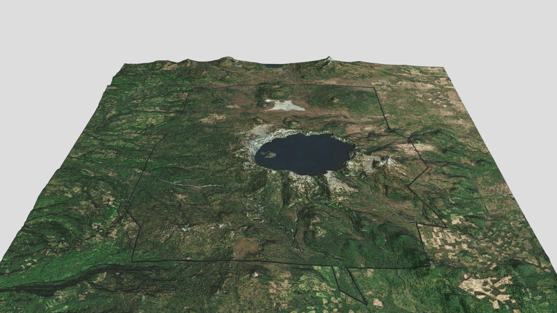3D model Crater Lake National Park - This is a 3D model of the Crater Lake National Park. The 3D model is about a large rock formation.