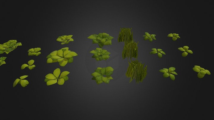 Stylized Plants Set Vol 1 3D Model