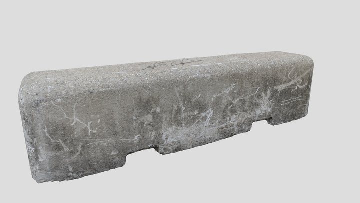 Concrete block bench 3D Model