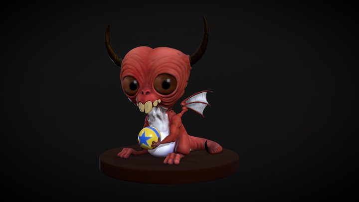 Sculpt January 26. Creature : Dragon 3D Model