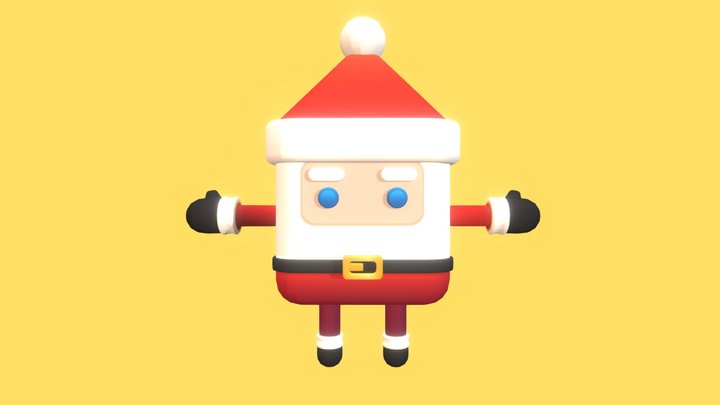 Mini Santa T-pose  Rigged 3D Model