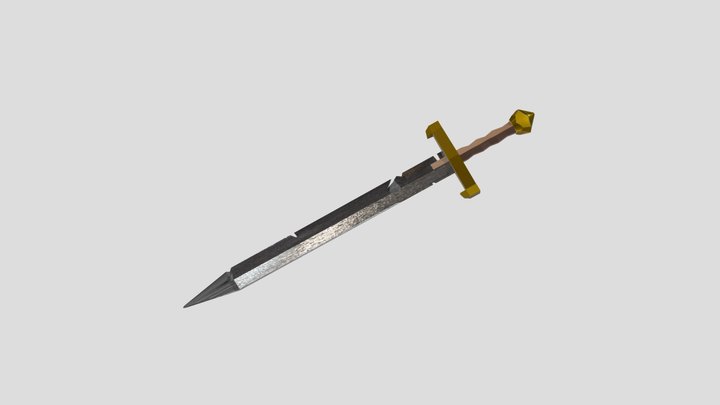 Ancient Battle-Worn Sword | Low-Poly Game Asset 3D Model