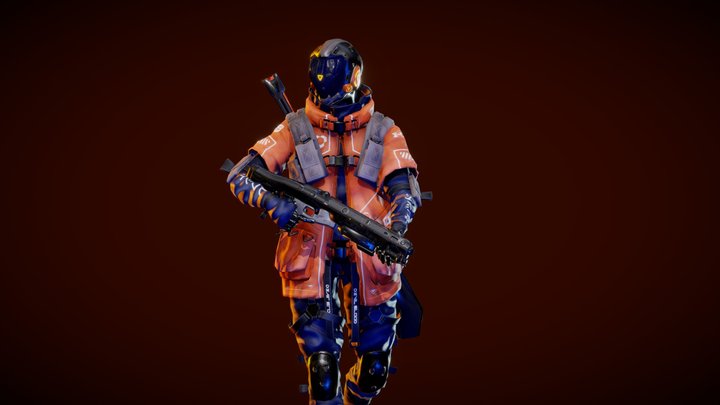 Cyberpunk Bled Robot 3D Model