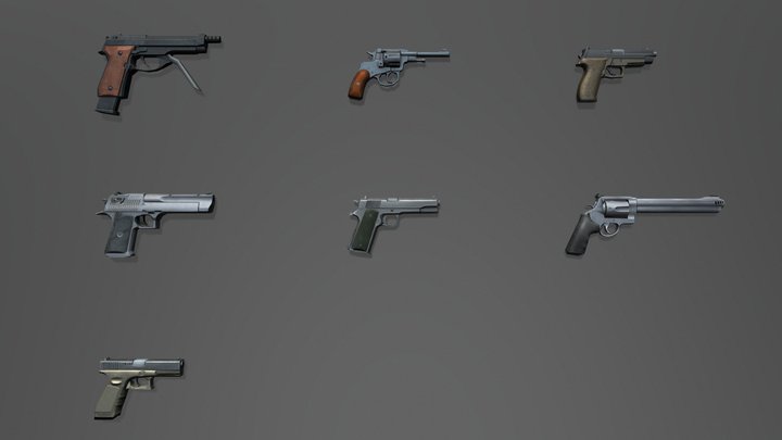Pistols 3D Model