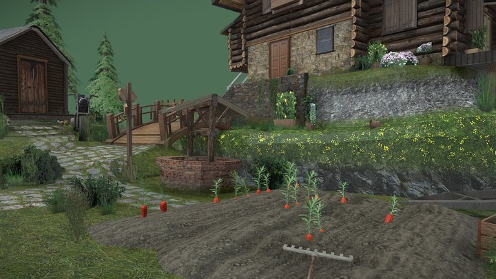 DAE Diorama retake – Small farm 3D Model