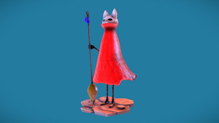 little witch cat 3D Model