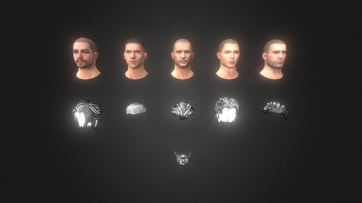 Hair and Beard  Pubg Mobile 3D Model 3D Model