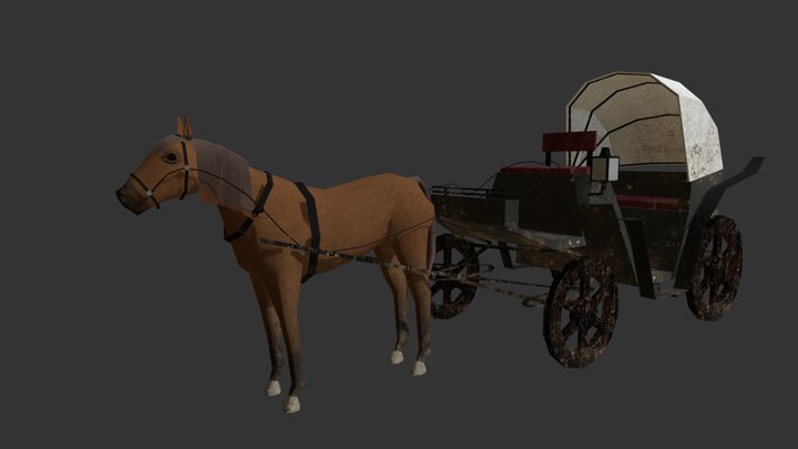 Horse Carriage 3D Model