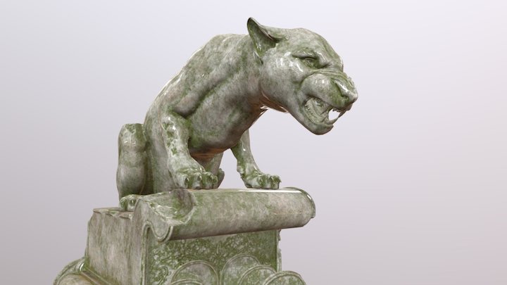 Weathered lion statue 3D Model