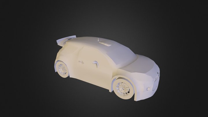Citroen DS3 WRC 2000 Clay 3D Model