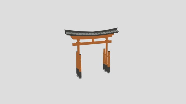 Japanese Torii Gate 3D Model