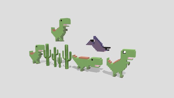 3D Chrome Dino Game - Final 3D Model