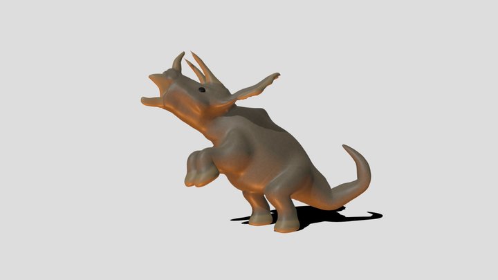 Rigged Triceratops low poly 3D Model