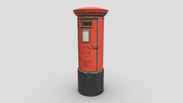 English Post Box 3D Model