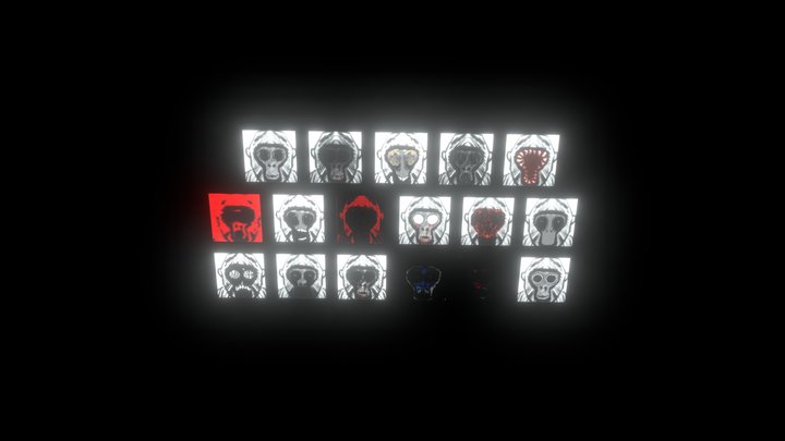 Gorilla tag horror faces from me 3D Model