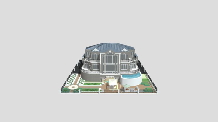 Luxury Backyard  3d model Atlantic Ventnor city 3D Model