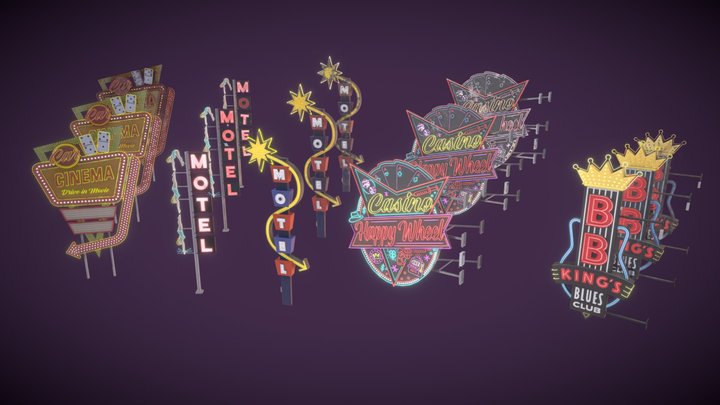 5 Neon signs in 3 types (Read the description) 3D Model