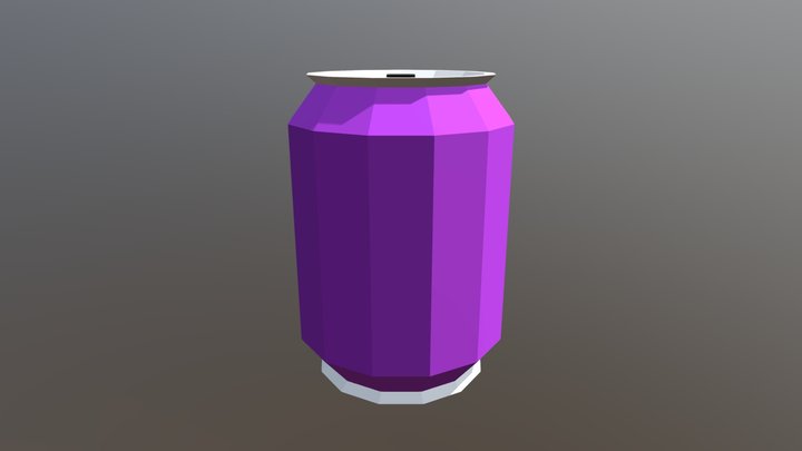 Soft Drink Purple Opened 3D Model
