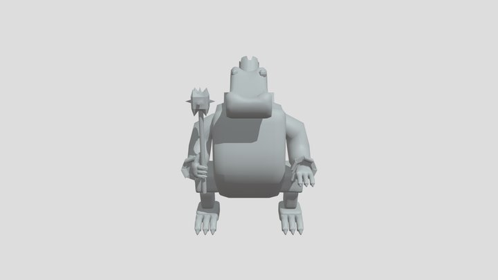 Croc Rook Rough 3D Model
