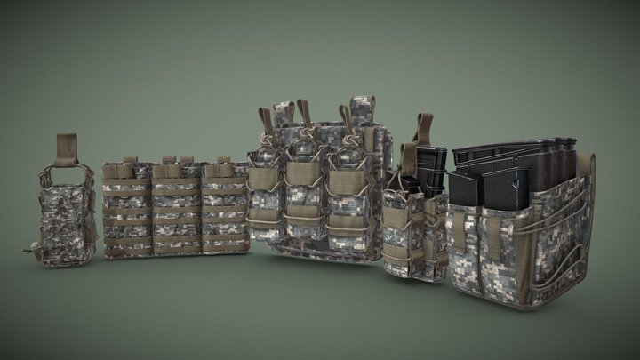 Military Ammo Pouch Set – Gratis 3D-model STL