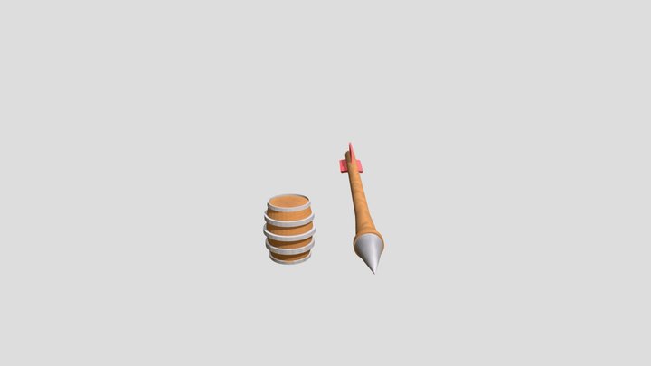 Pijl en ton 3D Model