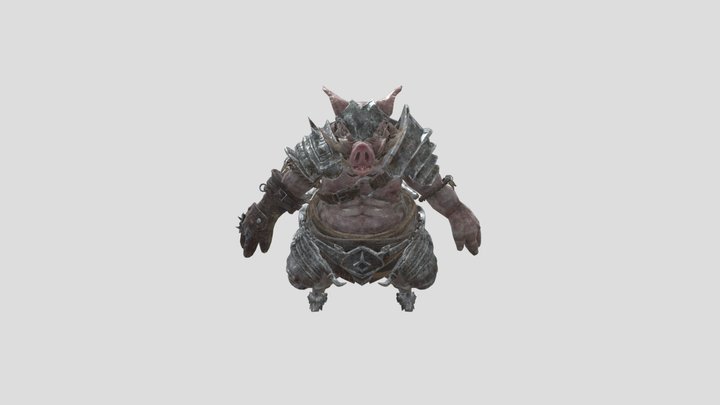 Wild Boar Warrior 3D Model