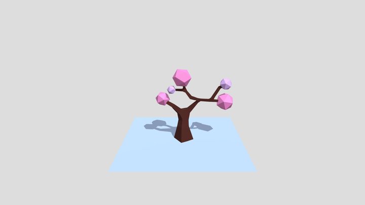 Lowpoly Sakura tree 3D Model