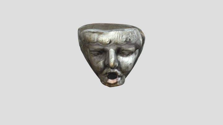 Ancient Stone Face 3D Model