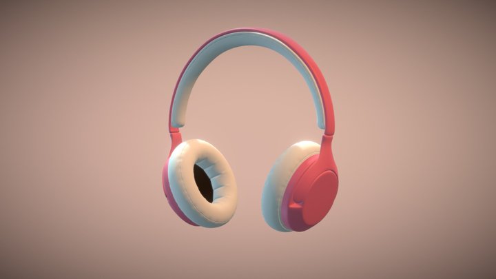 Pink Headphones 3D Model