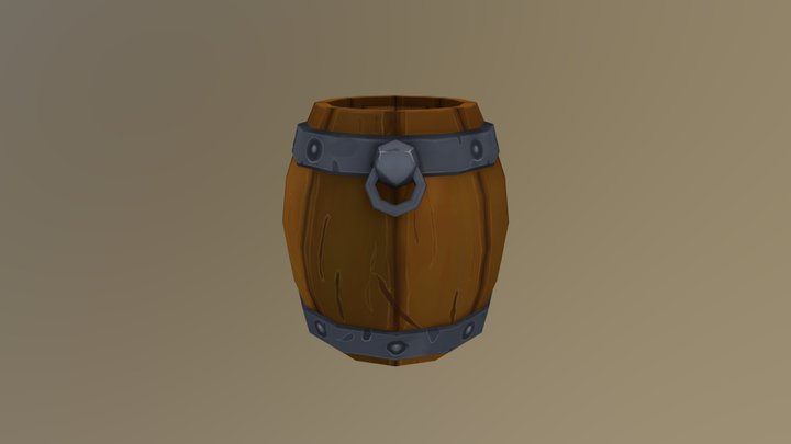 Low Poly Barrel 3D Model