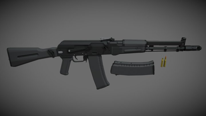 low-poly AK-108 – Free 3D Model STL