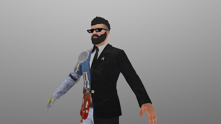Modern Lord Pubg Carrecter With Thug Life Glass 3D Model
