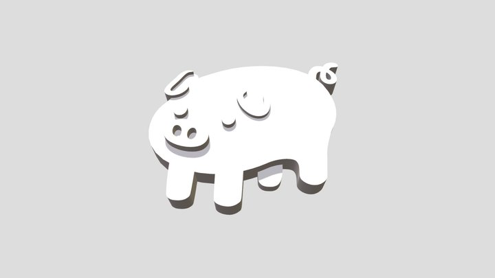 flat 3d pig
