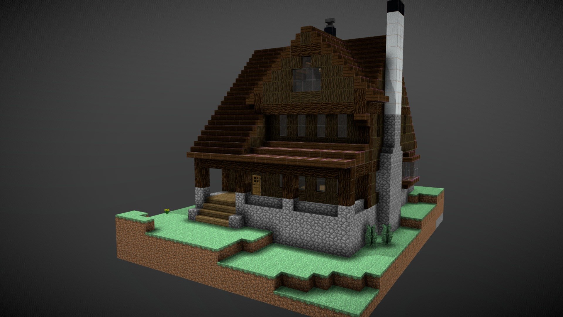  FREE Minecraft Classic House Download Free 3D Model By Stavros 