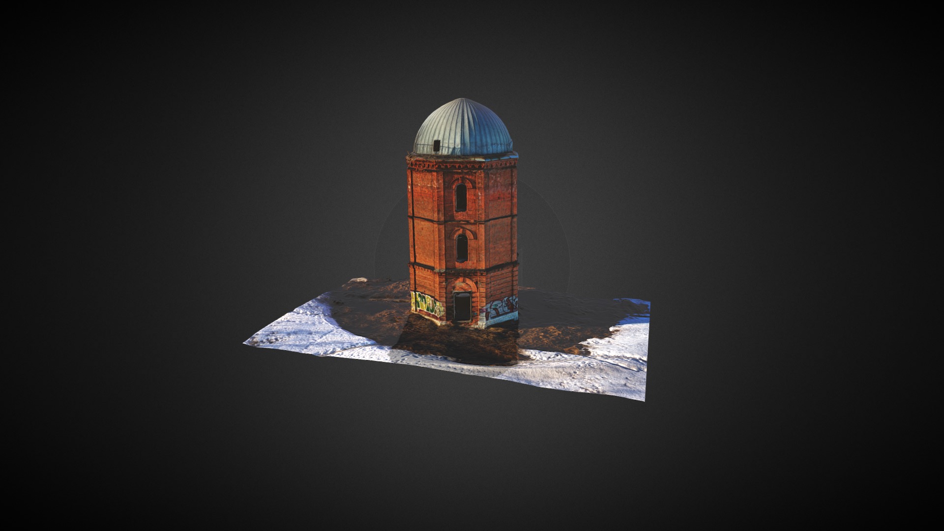 3D model Old observatory - This is a 3D model of the Old observatory. The 3D model is about a small building on a small island.