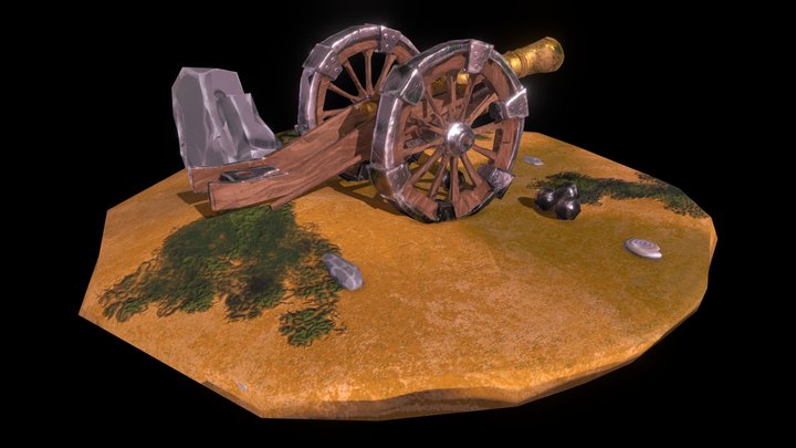 Canon in sand 3D Model
