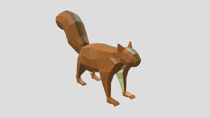 Low poly squirrel 3D Model