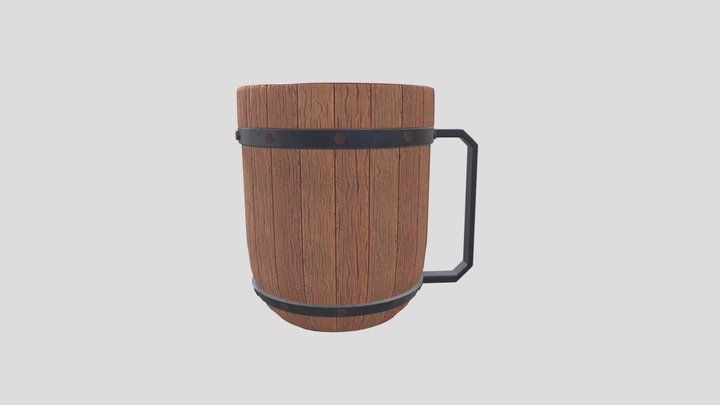 Low Poly Medieval Mug 3D Model