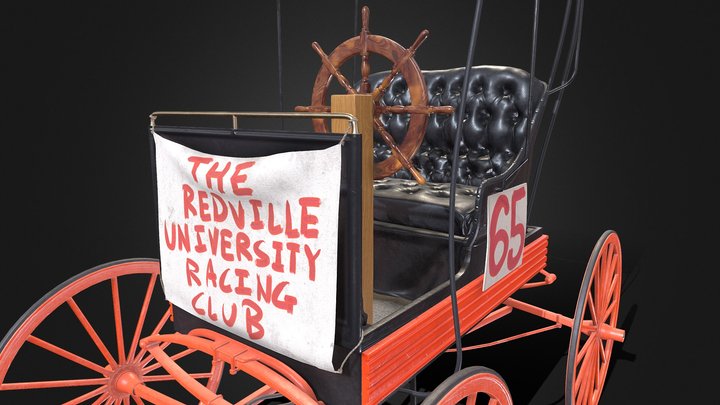 Historic propeller-powered racing carriage 3D Model