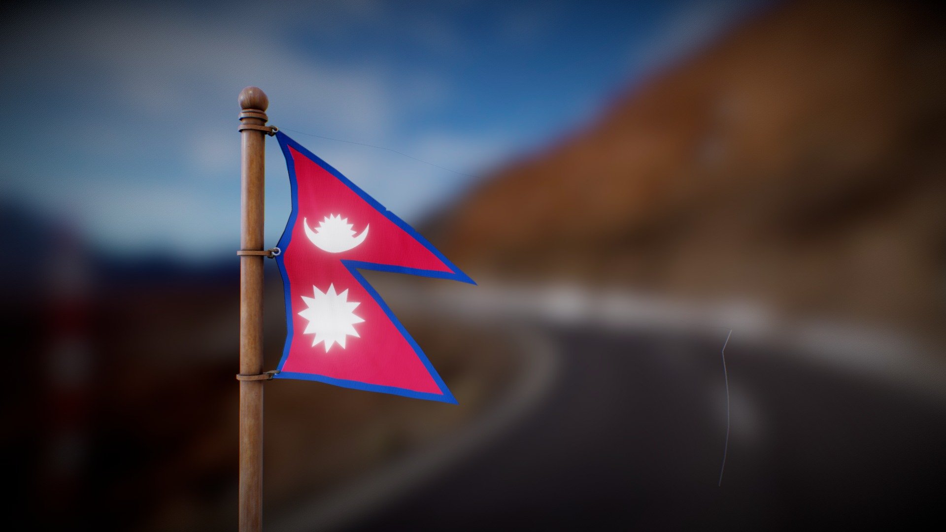 Flag of Nepal - Wind Animated Loop - Buy Royalty Free 3D model by ...