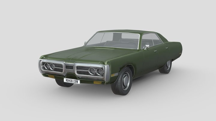 Low Poly Car - Plymouth Fury Sedan 1972 3D Model